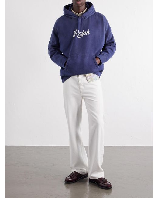 Polo Ralph Lauren Blue Logo-Print Cotton-Jersey Hoodie for men