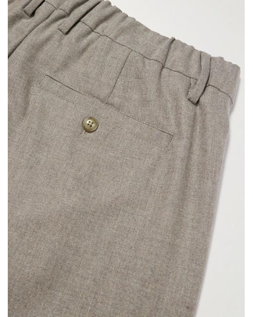 NN07 Gray Kay Straight-leg Pleated Woven Trousers for men