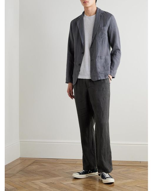 Hartford Gray Jobby Pat Unstructured Linen Blazer for men
