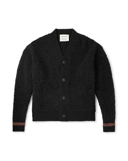 A Kind Of Guise Black Ribbed-Knit Virgin Wool-Blend Cardigan for men