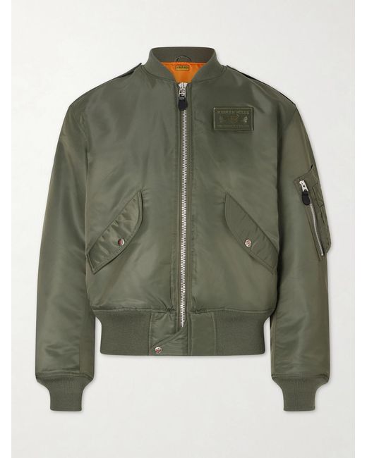 Human Made Green Logo-Appliquéd Padded Shell Bomber Jacket for men