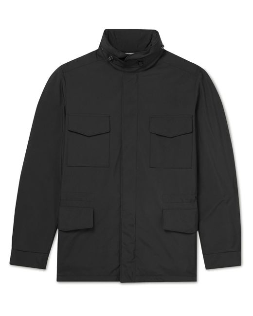 Loro Piana Traveller Windmate Storm System Shell Hooded Field Jacket in  Black for Men | Lyst