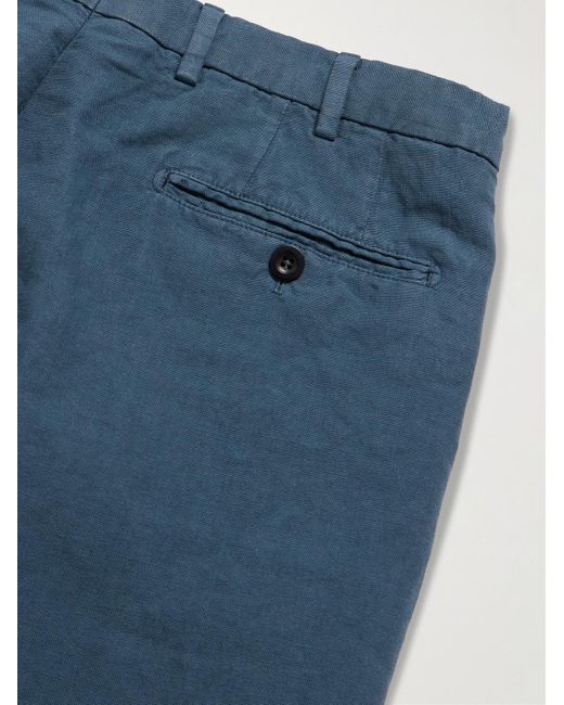 Sid Mashburn Blue Sport Straight-Leg Hemp And Cotton-Blend Canvas Trousers for men
