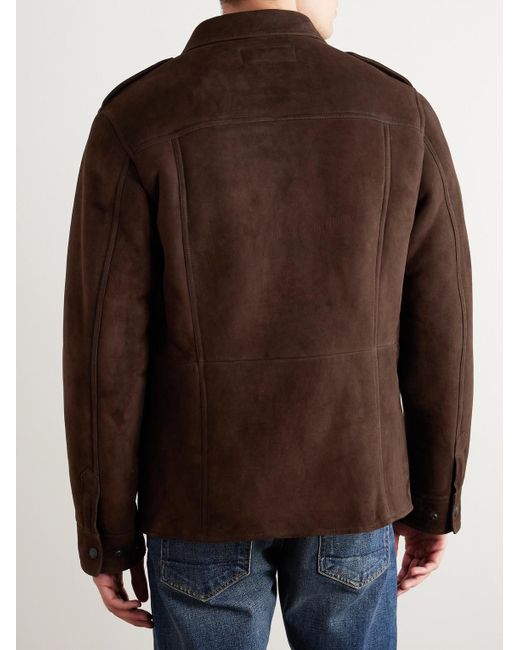 Ralph Lauren Purple Label Brown Chilton Shearling Shirt Jacket for men