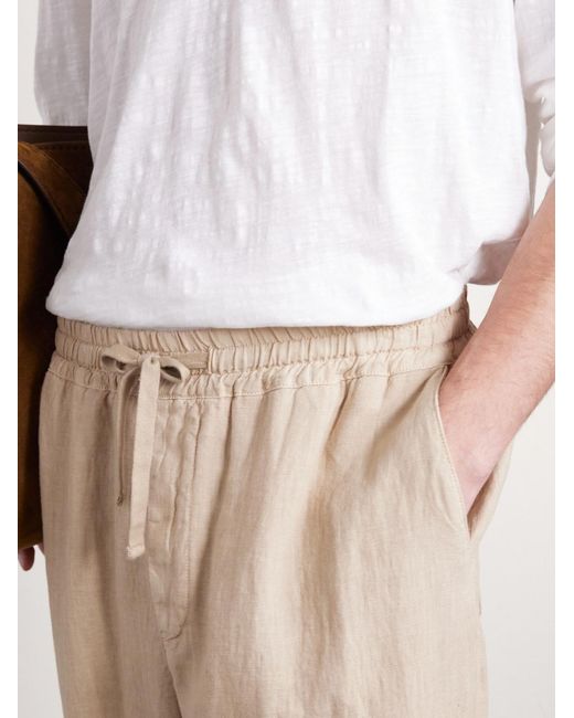 Altea Natural Mattia Straight-leg Linen Drawstring Trousers for men
