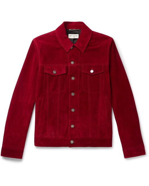 Saint Laurent Red Suede Jacket for men