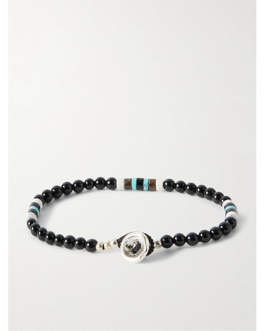 Mikia Armband mit Zierperlen aus mehreren Steinen und Details aus Sterlingsilber in Metallic für Herren