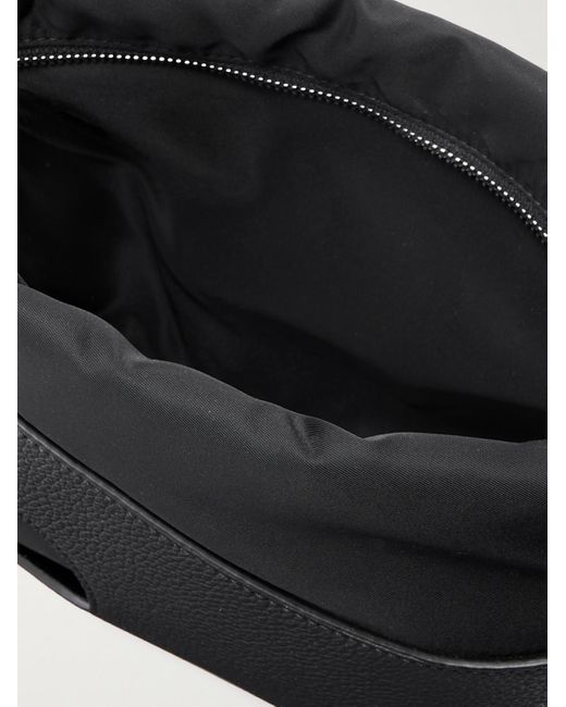 Ferragamo Black Cut Out Full-grain Leather And Shell Messenger Bag for men