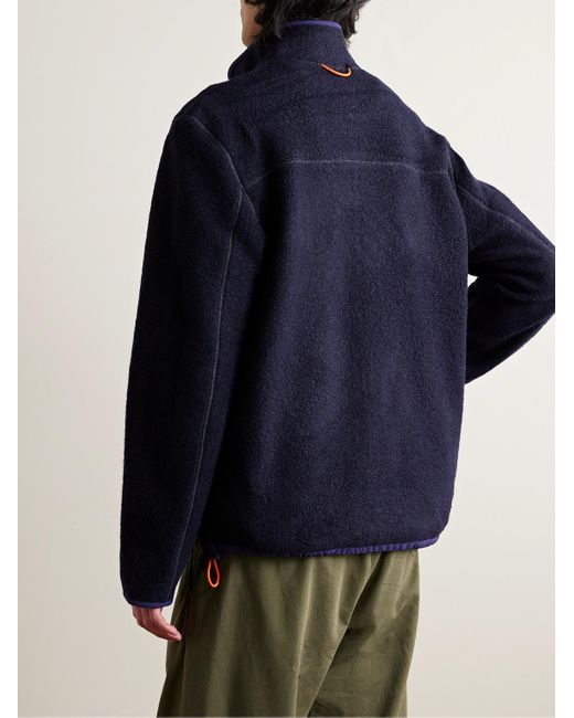 Alex Mill Blue Something Shell-trimmed Wool-blend Fleece Jacket for men