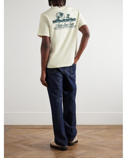 Aimé Leon Dore Unisphere T-Shirt aus Baumwoll-Jersey mit Logoprint in Natural für Herren
