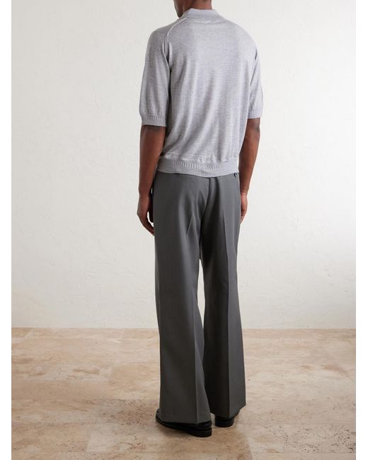 John Smedley Gray Bill Nighy Merino Wool Polo Shirt for men