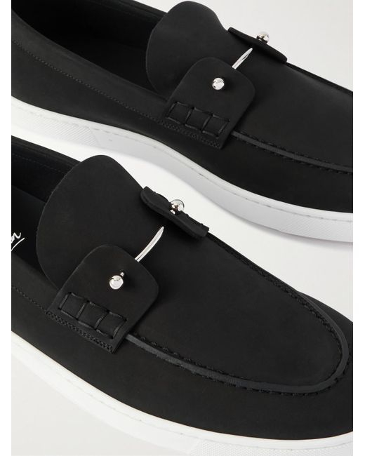 Christian Louboutin White Chambeliboat Nubuck Loafers for men