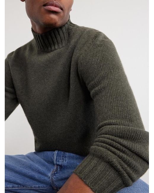 Fedeli Green Onda Wool And Cashmere-Blend Sweater for men