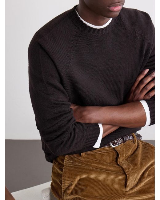 John Smedley Black Denver Extrafine Merino Wool Sweater for men