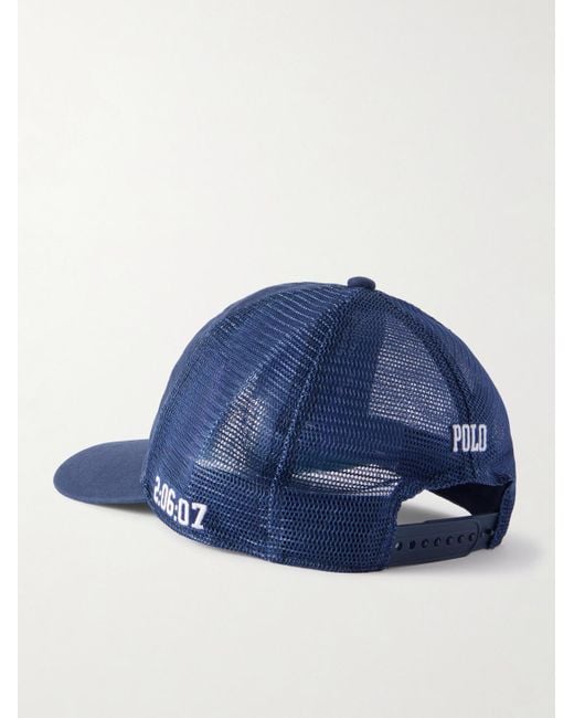 Polo Ralph Lauren Blue Baseballkappe aus Baumwoll-Twill und Mesh mit Print