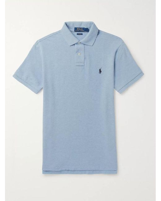 Polo Ralph Lauren Blue Slim-Fit Cotton-Piqué Polo Shirt for men