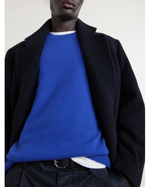 Auralee Blue Cashmere Sweater for men