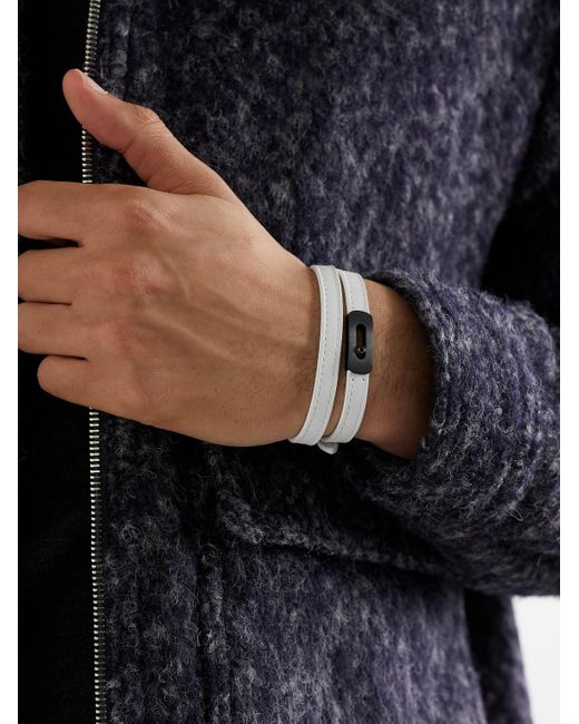 Messika Black Dlc-Coated Titanium And Leather Bracelet for men