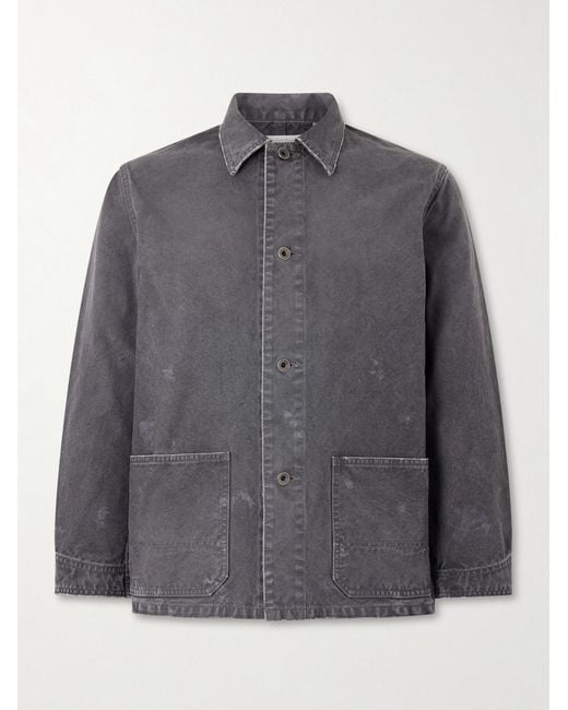 Fullcount Gray Tent Cloth Distressed Denim Chore Jacket for men