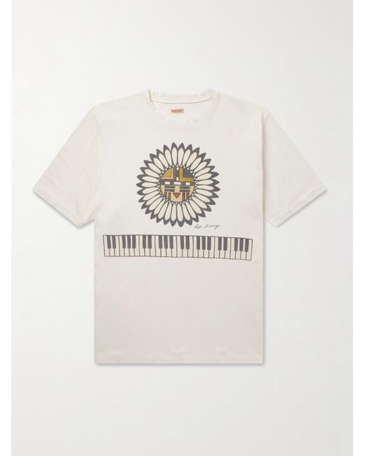 Kapital Natural Printed Cotton-jersey T-shirt for men