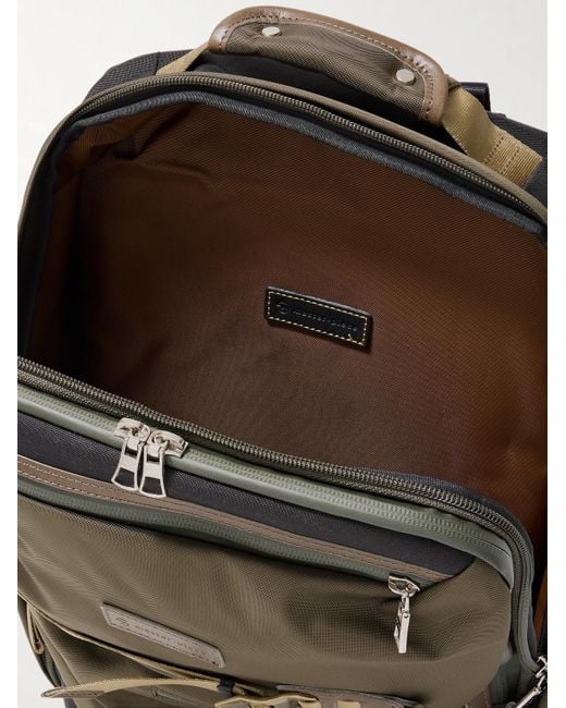 Master Piece Green Potential 2-Way Leather And Webbing-Trimmed Cordura Mastertex Backpack for men