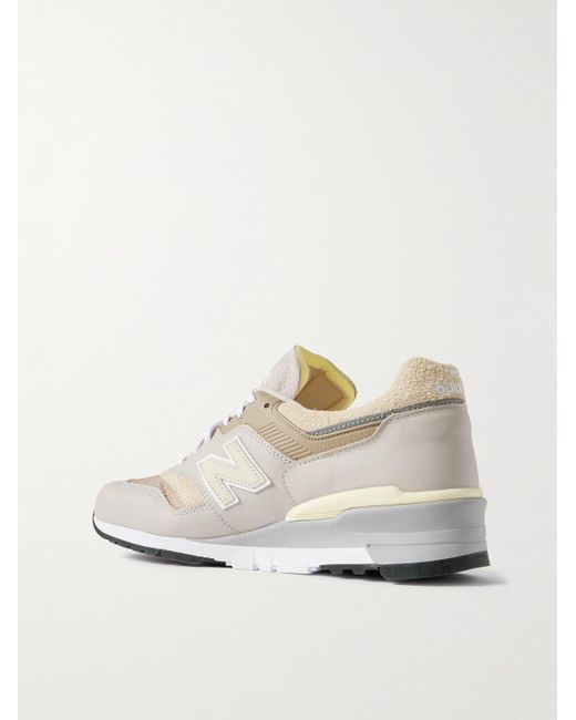 New Balance MiUS 997 Sneakers aus Veloursleder und Mesh mit Gummibesatz in White für Herren