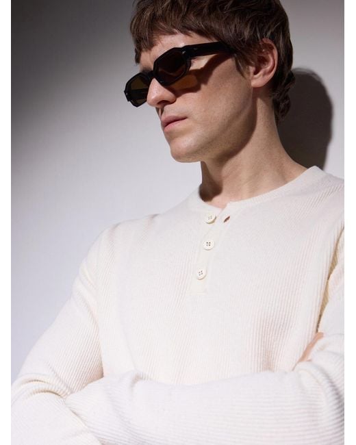 Ahlem Brown Jules Oval-Frame Tortoiseshell Acetate Sunglasses for men