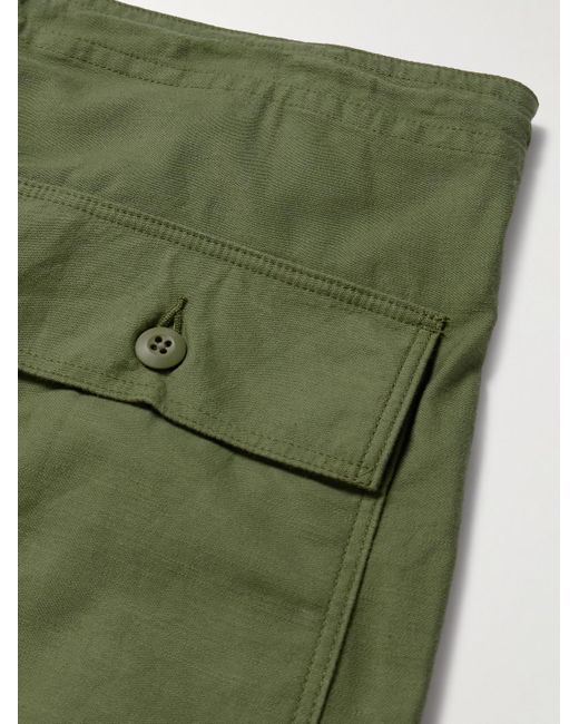 Pantaloni a gamba dritta in tela di cotone con logo ricamato di Needles in Green da Uomo