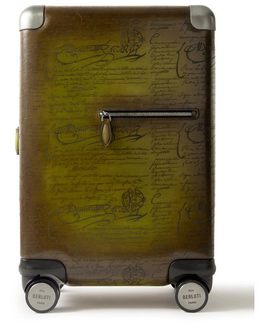 Berluti Green Formula 1005 Scritto Venezia Leather Suitcase for men