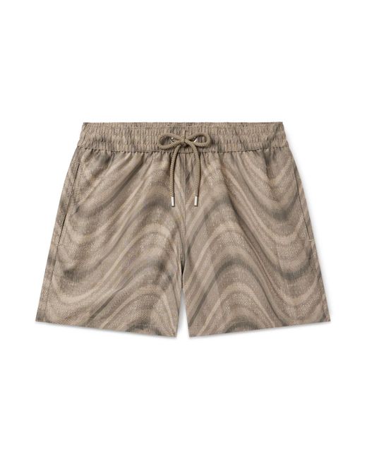 Frescobol Carioca Natural Rio Straight-Leg Mid-Length Recycled Jacquard Swim Shorts for men