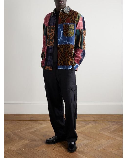 Kardo Red Luis Printed Patchwork Cotton Shirt for men