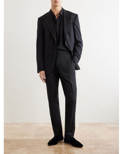 Tom Ford Black Shelton Stretch-Wool Jacket for men