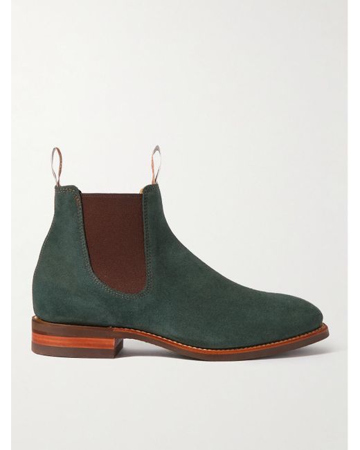 R.M.Williams Green Comfort Craftsman Suede Chelsea Boots for men