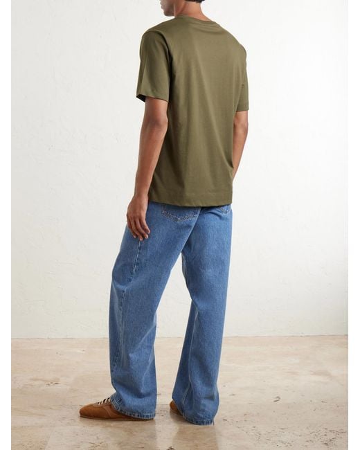 Dries Van Noten Green Hertz Cotton-Jersey T-Shirt for men