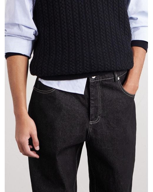 Folk Black Barrel-Leg Jeans for men