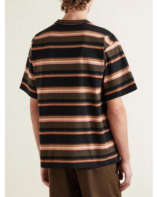 Sacai Black Striped Cotton-jersey T-shirt for men
