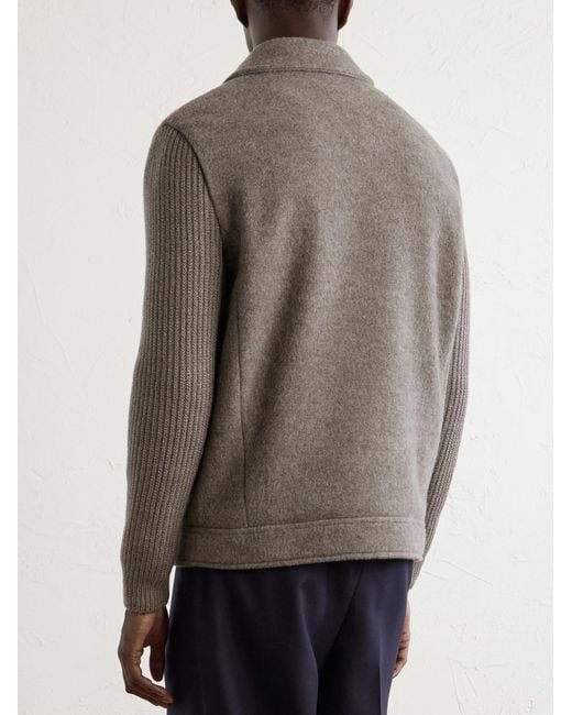 Eleventy Gray Knitted Wool Jacket for men