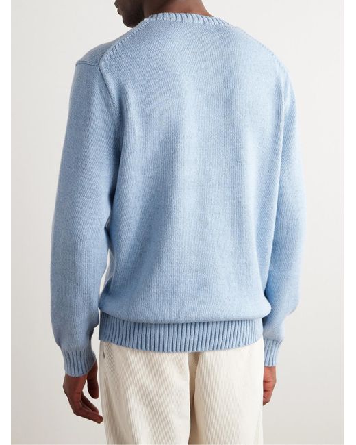 Polo Ralph Lauren Blue Appliquéd Cotton Sweater for men