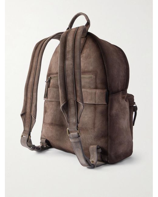 Officine Creative Brown Oc 001 Suede Backpack for men