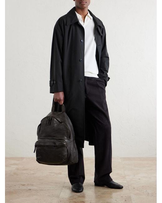 Officine Creative Black Ignis Leather Backpack for men