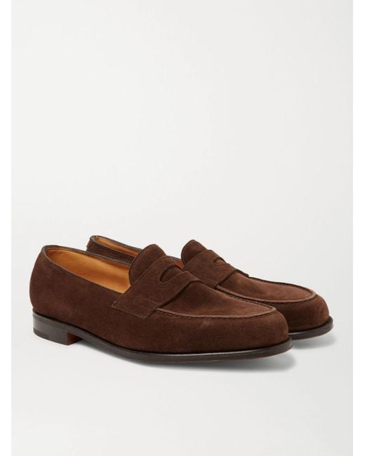 John Lobb Lopez Penny-Loafers aus Veloursleder in Brown für Herren