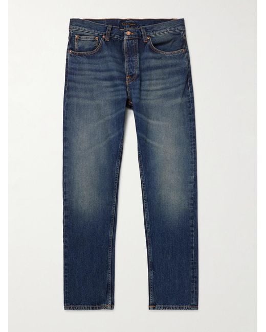 Nudie Jeans Blue Steady Eddie Ii Slim-Fit Straight-Leg Organic Jeans for men