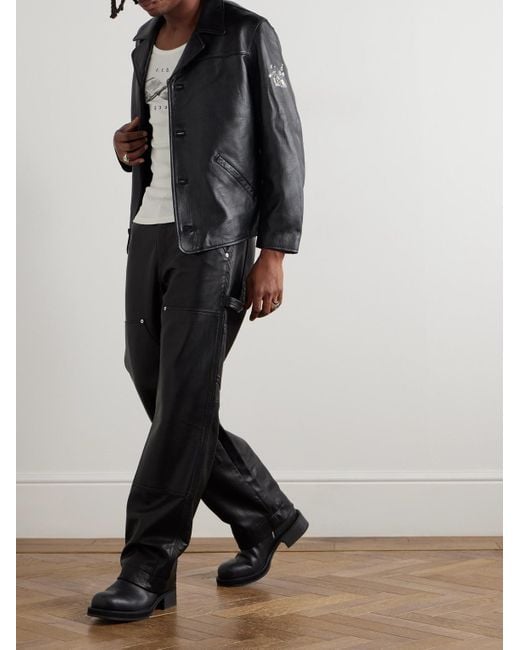 Enfants Riches Deprimes Sunday Drive Sakko aus Leder mit Logoprint in Black für Herren