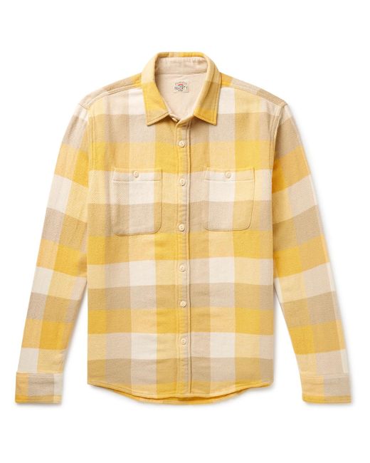 Faherty Brand Yellow The Surf Checked Organic Cotton-flannel Shirt for men