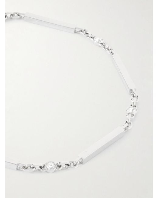 Saint Laurent Natural Silver-tone Crystal Bracelet for men