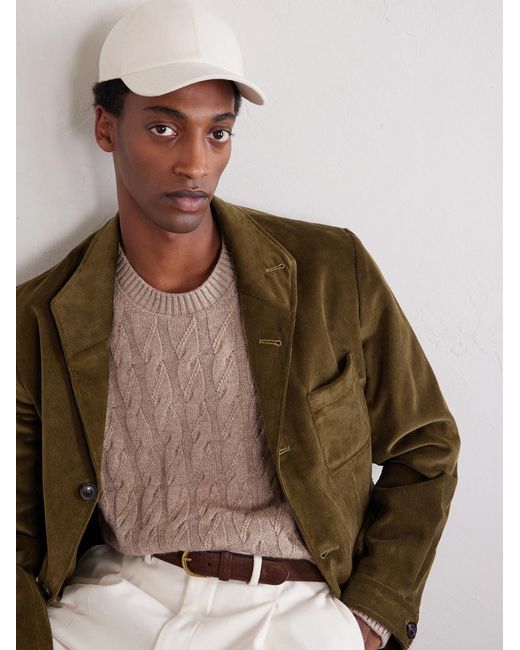James Purdey & Sons Natural Logo-embroidered Cotton-corduroy Baseball Cap for men