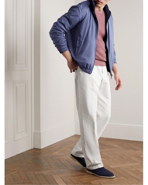Loro Piana White Merse Straight-Leg Cotton-Twill Trousers for men