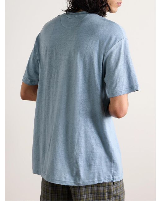 De Bonne Facture Blue Linen-jersey T-shirt for men