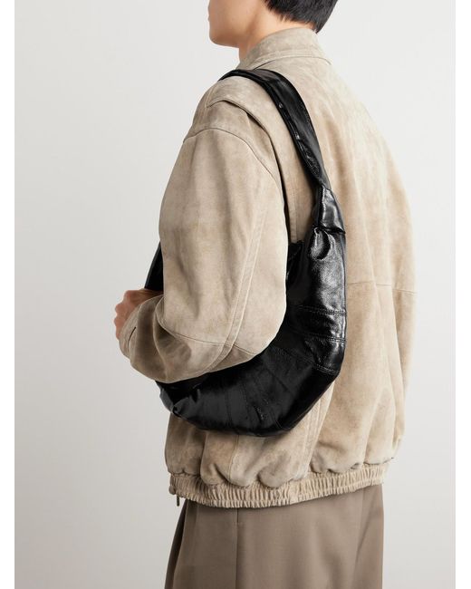 Lemaire Black Croissant Small Coated-Cotton Messenger Bag for men