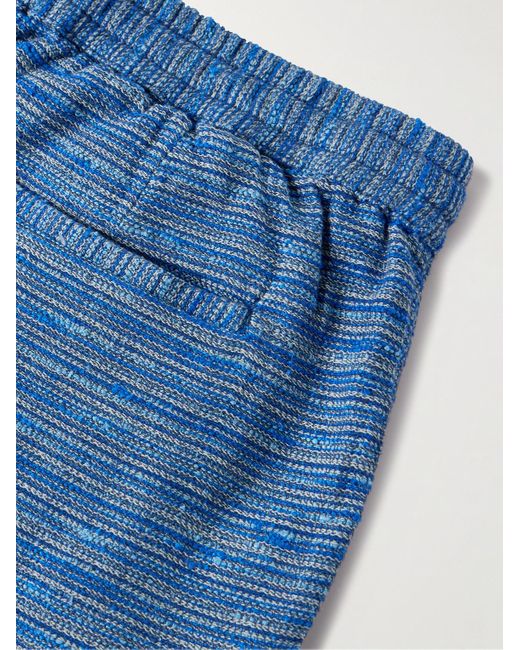 Corridor NYC Blue Surf Straight-leg Striped Cotton-blend Jacquard Drawstring Shorts for men